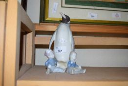 FIGURE OF A PENGUIN AND TWO SMALL FIGURES OF CHILDREN IN THE COPENHAGEN STYLE (3)