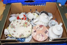 BOX OF MIXED TEA AND COFFEE WARES