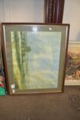 FRAMED WATERCOLOUR COUNTRY SCENE