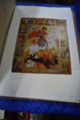 FOLDER CONTAINING REPRODUCTION PRINT OF BULGARIAN ICONS
