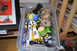 BOX OF MIXED TOY VEHICLES AND OTHERS