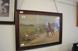 FRAMED PRINT DEPICTING AN 18TH CENTURY COUPLE