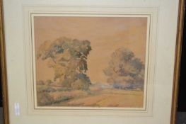 FRAMED WATERCOLOUR OF A COUNTRY SCENE