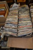 BOX CONTAINING LARGE QUANTITY OF 7" SINGLE RECORDS