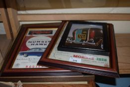 MIXED LOT OF FRAMED MOTOR ADVRTISING PRINTS