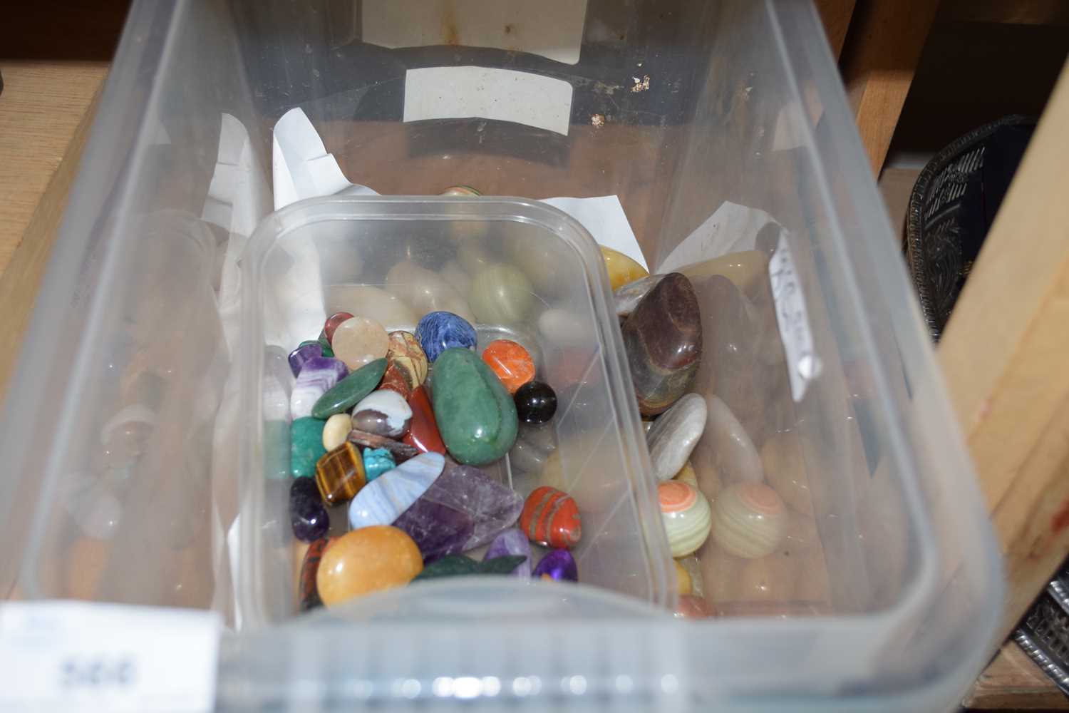 BOX OF POLISHED STONES