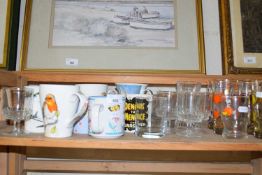 MIXED LOT VARIOUS MUGS, DRINKING GLASSES ETC