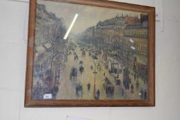 AFTER CAMILLE PISSARRO, 'THE BOULEVARD', COLOURED PRINT, F/G