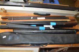 MIXED LOT VARIOUS CUE EXTENSIONS AND CUE PARTS