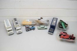 MIXED LOT OF DINKY AND OTHER TOY VEHICLES TO INCLUDE TANKERS, A CORGI MAJOR ARTICULATED TRAILER,