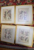 AFTER HENRY ALKEN, 'SONGS', A SET OF FOUR HUNTING PRINTS, F/G,