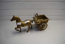 BRASS HORSE AND CART