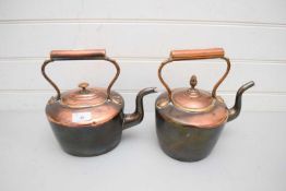 TWO COPPER KETTLES