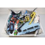 MIXED LOT VARIOUS TOY VEHICLES TO INCLUDE A PULLMORE CAR TRANSPORTER BY DINKY, DINKY MAXIMUM