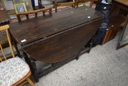 18TH CENTURY AND LATER OAK GATE LEG TABLE WITH SINGLE END DRAWER