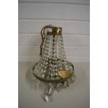 VINTAGE CENTRE CEILING LIGHT FITTING WITH GLASS PRISMATIC DROPS