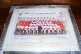 ENGLAND RUGBY UNION TEAM NEW ZEALAND TOUR JUNE 2008 FRAMED PHOTO, 55CM WIDE