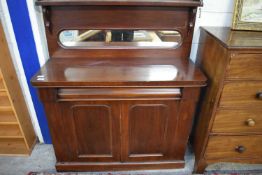 VICTORIAN MAHOGANY CHIFFONIER WITH MIRRORED BACK, 105CM WIDE