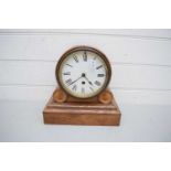 LATE 19TH/EARLY 20TH CENTURY MANTEL CLOCK WITH FADED HARDWOOD CASE