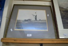 LIFEBOAT INTEREST, A BLACK AND WHITE PHOTOGRAPH OF THE CROMER LIFEBOAT, COXSWAIN HENRY BLOGG