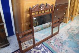 LATE VICTORIAN MAHOGANY FRAMED OVERMANTEL MIRROR