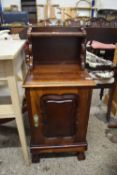 LATE VICTORIAN MAHOGANY BEDSIDE CABINET WITH SINGLE DOOR