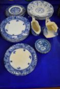 QUANTITY OF VARIOUS BLUE AND WHITE DINNER WARES