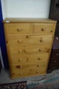 MODERN PINE SEVEN DRAWER CHEST, 90CM WIDE