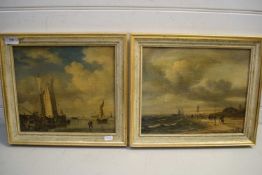 PAIR OF OLEOGRAPH PRINTS IN GILT FINISH FRAMES