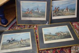 AFTER HENRY ALKEN, FOUR HUNTING PRINTS, 'GOING TO COVER', 'FULL CRY', 'THE LEAP' AND 'THE DEATH',