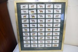 PLAYERS CIGARETTES, FRAMED SET OF CARDS, RACE HORSES