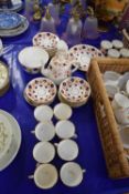 QUANTITY OF RED AND BLUE FLORAL DECORATED DINNER WARES