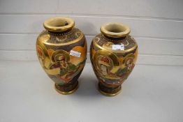 PAIR OF 20TH CENTURY JAPANESE SATSUMA BALUSTER VASES