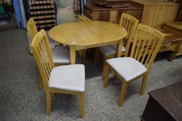 MODERN LIGHT WOOD KITCHEN TABLE AND FOUR CHAIRS