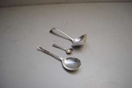 MIXED LOT HALLMARKED SILVER SIFTING SPOON PLUS A SALT SPOON AND ONE OTHER (3)