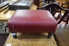 SMALL REXINE COVERED FOOT STOOL