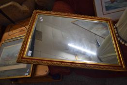 MODERN BEVELLED WALL MIRROR IN GILT FINISH FRAME