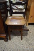 SMALL EDWARDIAN OCTAGONAL TOP STOOL OR PLANT STAND WITH CARVED FRAME