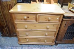 MODERN PINE CHEST OF TWO SHORT AND THREE LONG DRAWERS, 98CM WIDE