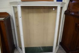 LATE 19TH/EARLY 20TH CENTURY WHITE PAINTED WALL MOUNTED DISPLAY CABINET WITH SINGLE DOOR, 103CM