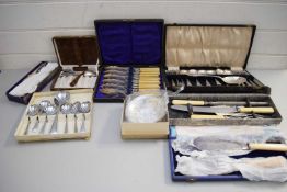 MIXED LOT VARIOUS CASED CUTLERY ETC