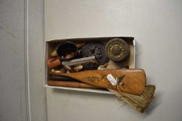 BOX SMALL ITEMS TO INCLUDE GLOVE STRETCHERS, FAN, AND OTHER MIXED WARES