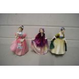 ROYAL DOULTON FIGURINES 'SWEET ANNE', 'ELEGANCE' AND 'CAMELIA' (3)