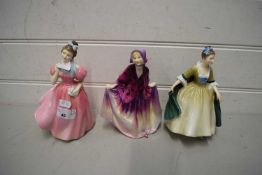 ROYAL DOULTON FIGURINES 'SWEET ANNE', 'ELEGANCE' AND 'CAMELIA' (3)