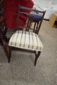 SMALL SIDE CHAIR WITH STRIPED UPHOLSTERED SEAT