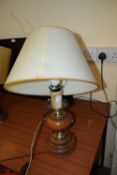 TABLE LAMP WITH TURNED WOODEN BASE