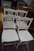 SET OF WHITE PAINTED DINING CHAIRS