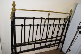 BRASS AND IRON PAIR OF BED ENDS