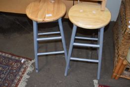 PAIR OF METAL FRAMED KITCHEN STOOLS
