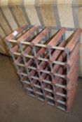 WOOD AND METAL FRAMED WINE RACK